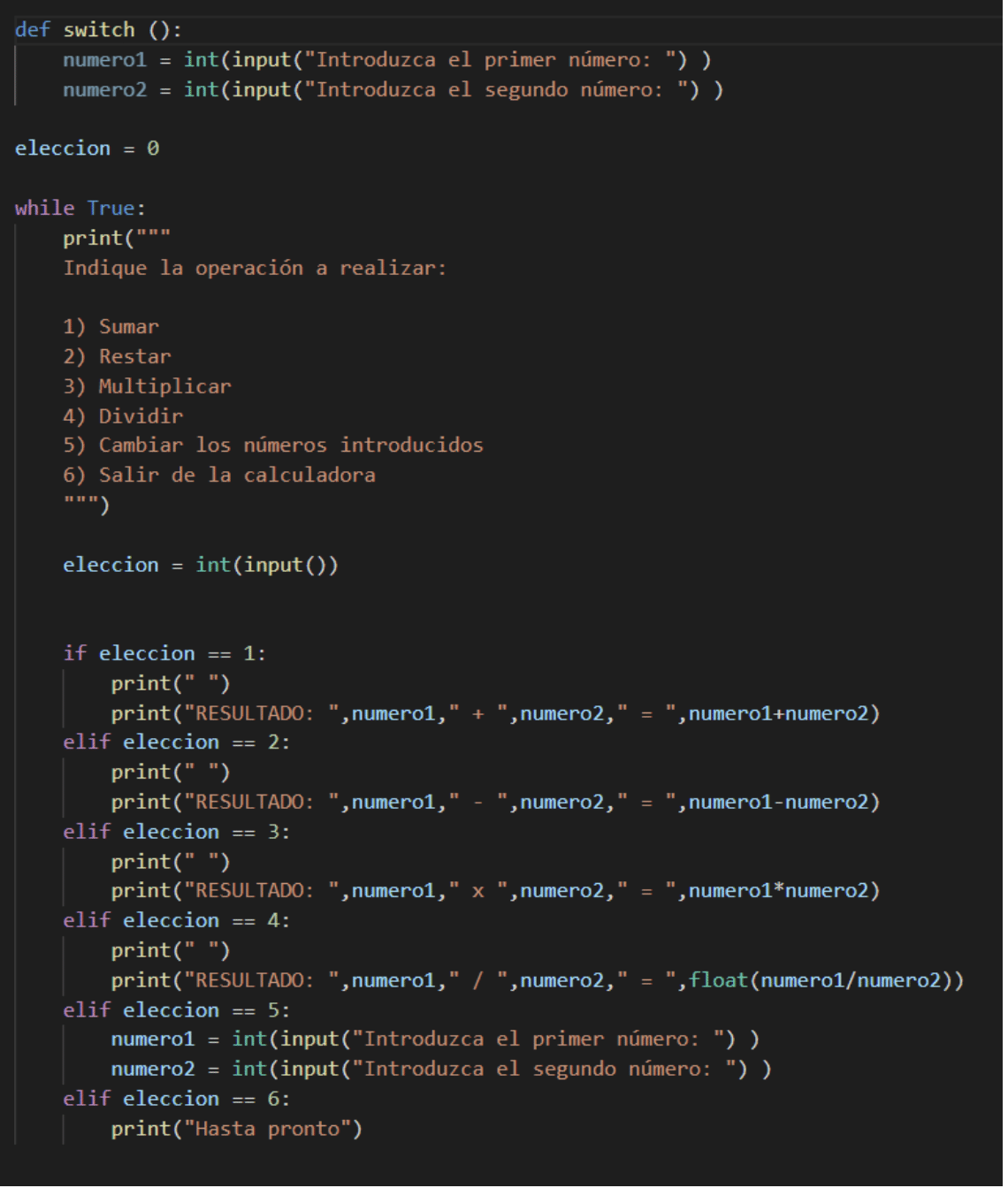 Crear una calculadora en Python - EIP