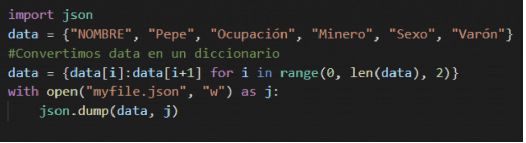 realizar json en python