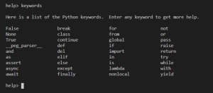 Palabras reservadas en Python y su significado | EIP