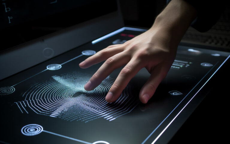 computer identifies measures fingerprint digital surface