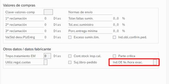 Indicadores OE y fechas exactas en SAP 3 Fechas exactas en SAP
