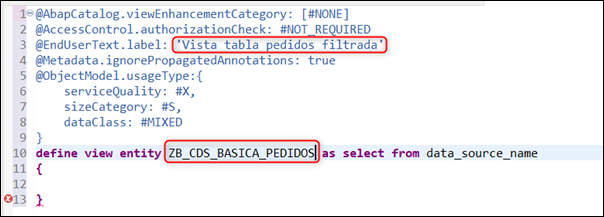 Publicar vistas CDS en SAP 3 Vistas CDS