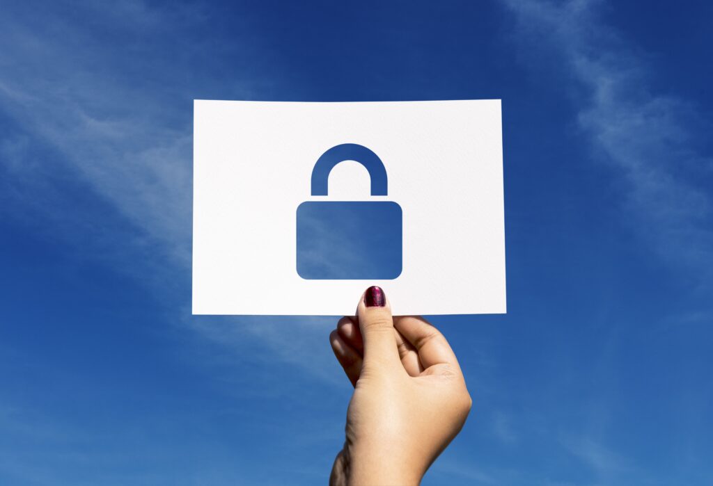 perforated paper padlock of the network security system